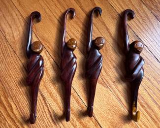 Hand-Carved Hanging Monkeys.
