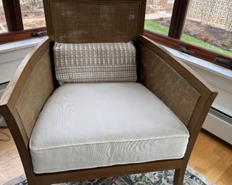 Pair of Cane Frame Crate & Barrel Club Chairs. Each Measures 30" x 30." Photo 1 of 4.