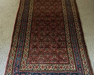 Antique Kurdish Wool Rug. Measures 3'5" x 7' 6". Photo 1 of 3.