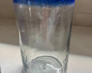 Set of 6 Hand-Blown Mexican Glass Water Glasses. Photo 3 of 4.