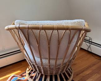 Gubi Rattan Chair with Boucle Cushions. Photo 2 of 4.