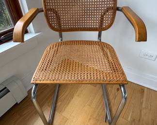 Set of 4 Mid-Century Cesca Arm Chairs by Marcel Breuer for Stendig. Measures 23" x 21" x 18" Seat Height. Photo 1 of 6.