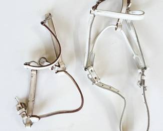 10 WhiteLeatherPartstoFullHorseSizeHalter