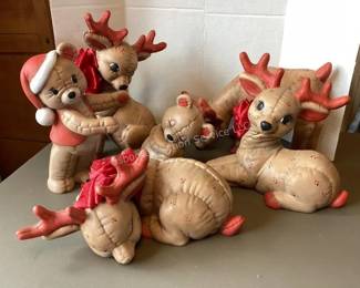 Vintage ceramic deer & bear