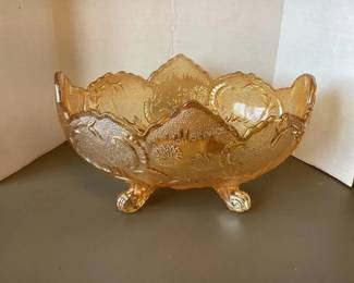 Carnival glass compote