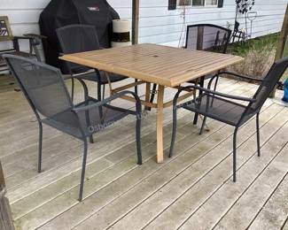 Patio table & stacking chairs