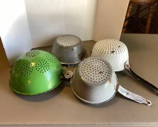 Vintage handled colanders