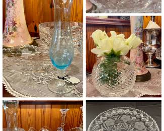 Various pieces of Vintage Glass
Waterford American Brilliant
Crystal Rose Bowls