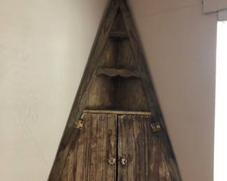 Very old Knick knack corner shelf with doors