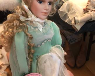 Close up of porcelain doll