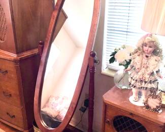 Vintage Oval Cheval Mirror