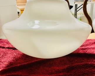 (4) Large Milk Glass Globes circa 1920s as similar if not the exact lights from the Vanity Arcade 114 S. Tennessee Avenue Lakeland Florida.  