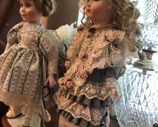 Close up of collectible dolls