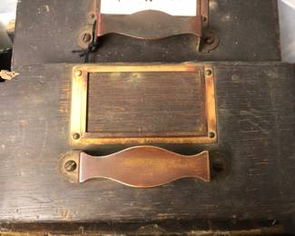 Close up of card file hardware