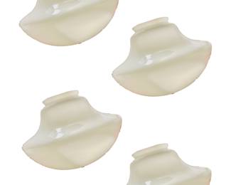 (4) 14"w • 12"h Large Milk Glass Globes circa 1920s as similar, if not the exact lights from the Vanity Arcade 114 S. Tennessee Avenue Lakeland Florida.