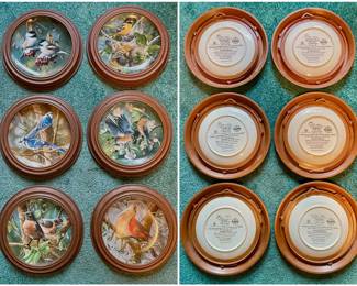 - Collection of (6) decorative collector plates titled "Birds of Your Garden" by Edwin M. Knowles, featuring artwork by Kevin Daniel