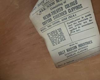 Detail pic, original tags and stamps
Dolly Madison Dining Chairs