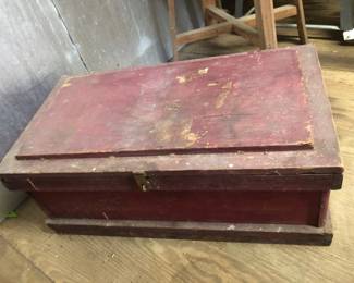 Antique wood tool chest