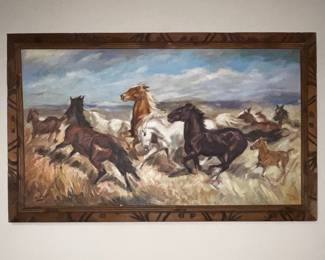 Original Painting signed
Galloping Wild Horses