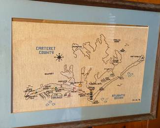 Carteret County Framed Needlepoint