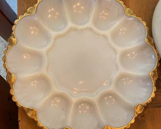 Milk Glass Egg Plate