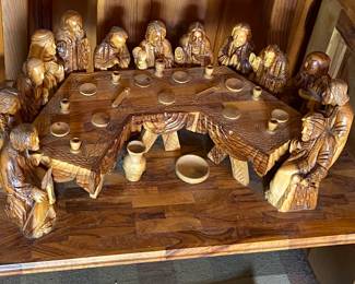 Wooden Last Supper Display