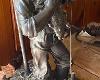 Figural Fisherman Lamp