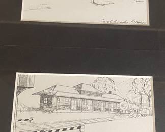 High Point Train Station and Fire Department Sketches