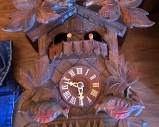 Black Forest Cuckoo Clocks with Weights and Hanging Tags
