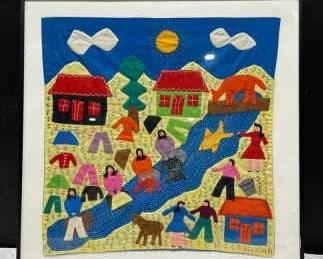 ThreeDimensional Textile Folk Art South America. Signed Delfina