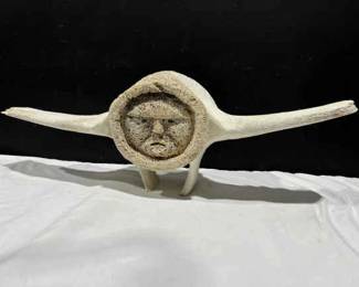 Vintage Inuit Janus Head Whale Vertebrae