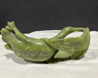 Vntg Inuit Green Soapstone Carving
