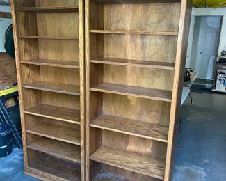 7 total oak bookshelves. 