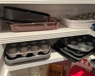 Lots of bakeware and casserole dishes