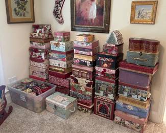 Tons of Christmas boxes and everyday boxes