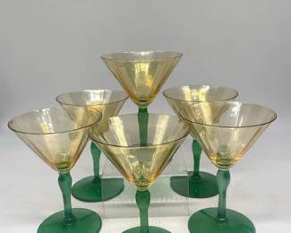 Handblown Vintage Martini Glasses