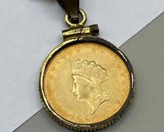 1854 US Princess Coin Necklace