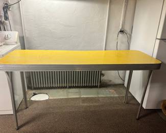 1950'S YELLOW FORMICA PARTY TABLE