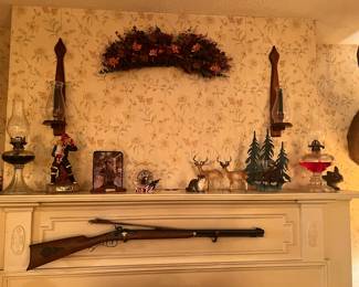 MANTLE WITH DECOR ITEMS