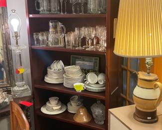 Solid wood 4 shelf bookshelf 75” x 32” x 14” $150 + tax
