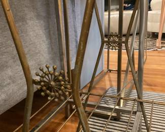 Antique brass plant stand 27.5” x 12.5” x 12” $32.50 + tax