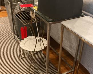 Glass and metal console table 29” x 42” x 14” $300 + tax
