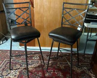 Two Outdoor Swivel Barstools