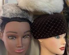 several vintage hats 50-60s mannequin heads