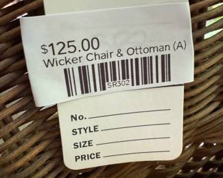 Wicker Chair & Ottoman (A)