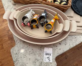 Animal Napkin Rings, Le Creuset Oval Baker Set
