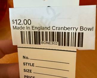 Made in England Cranberry Bowl