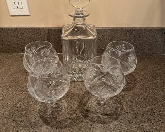 Crystal Decanter and Glasses