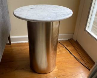 Round Marble top Brass side table