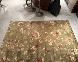 Floral Wool Area Rug